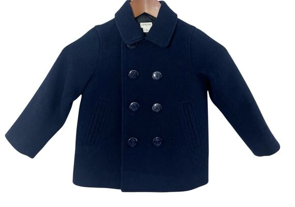 J.Crew Crewcuts Other - Jcrew Crewcuts Boys Navy Blue Peacoat Size 3 Wool Blend Preppy Kids Girls